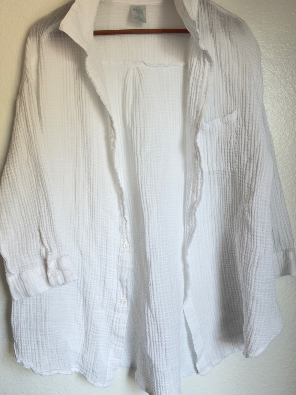 Kona Sol Black & White Gauze Button Down Shirts XL – 2 Piece Bundle